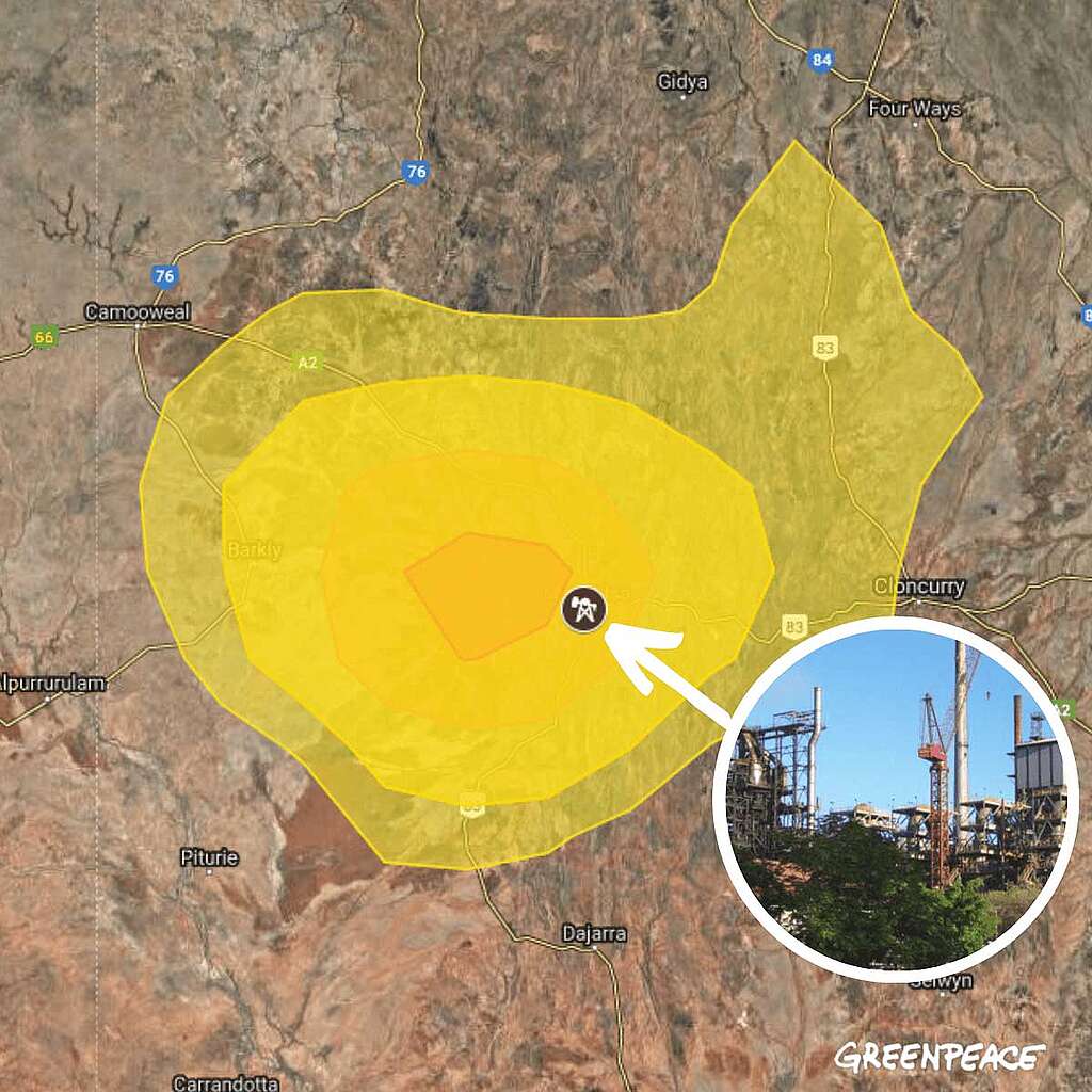 This toxic sulfur dioxide plume in Queensland potentially impacts 21,696 people: