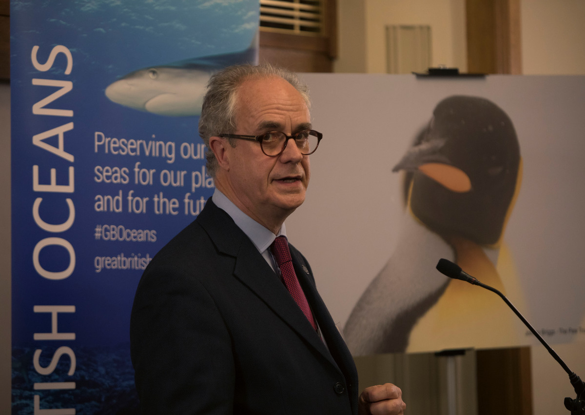 Charles Clover at the Blue Belt Charter Parliamentary Reception in London. © John Cobb / Greenpeace