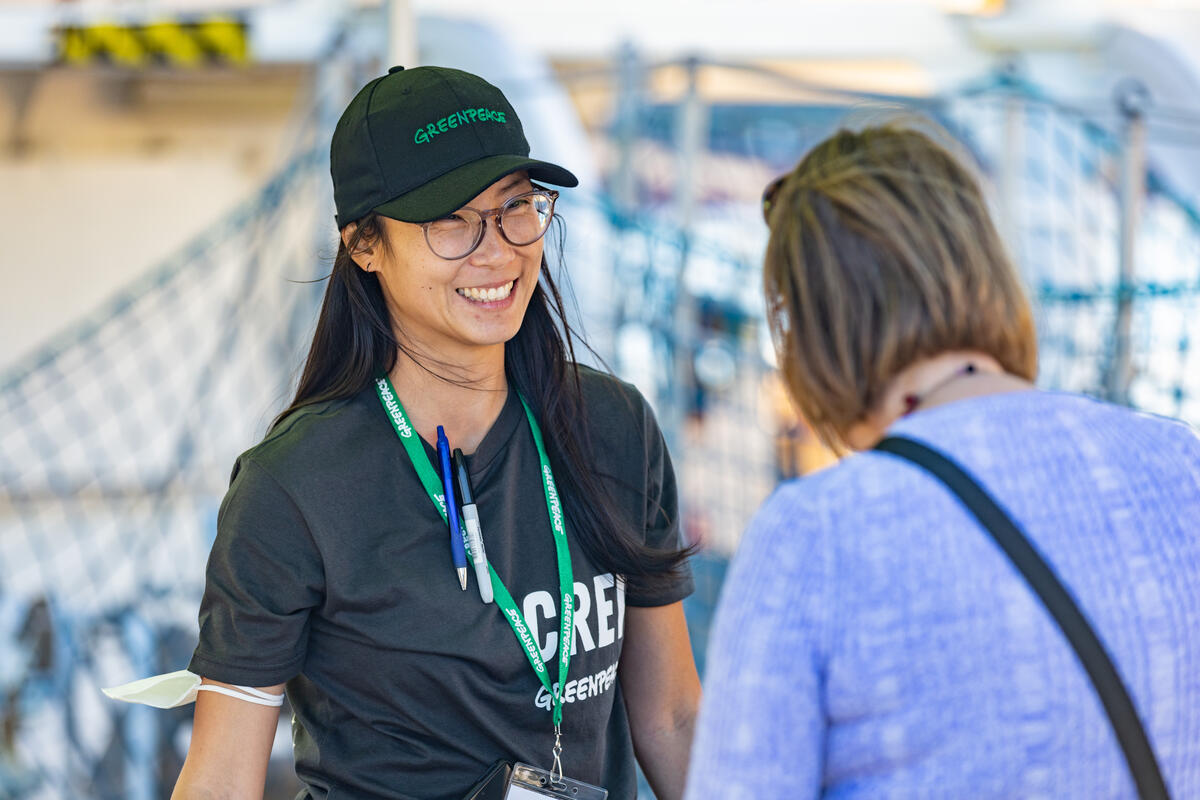 Rainbow Warrior Open Boat in Fremantle. © Harriet Spark / Grumpy Turtle Film / Greenpeace