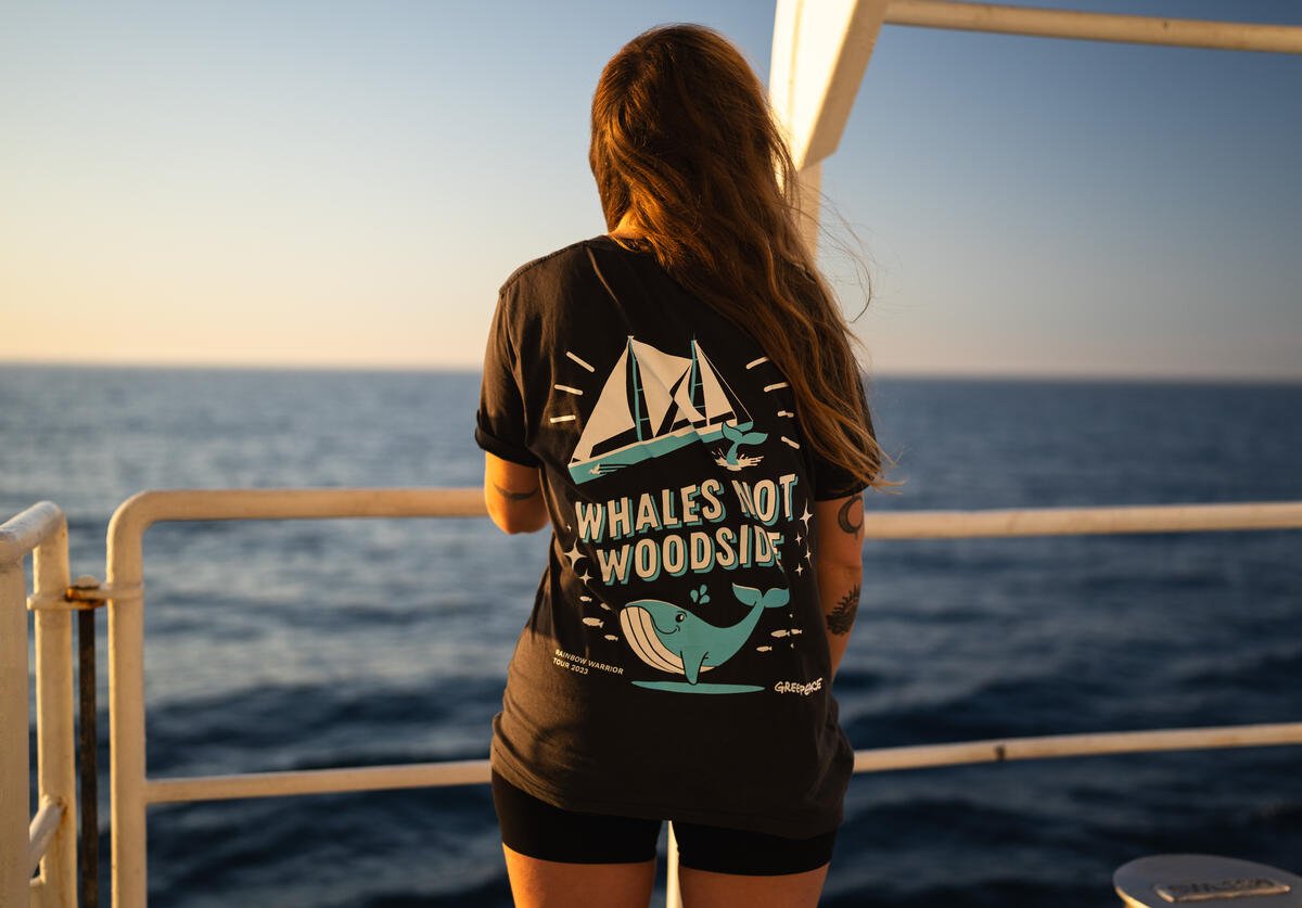 Whale Watching on the Rainbow Warrior in Western Australia. © Wendy  Mitchell / Greenpeace