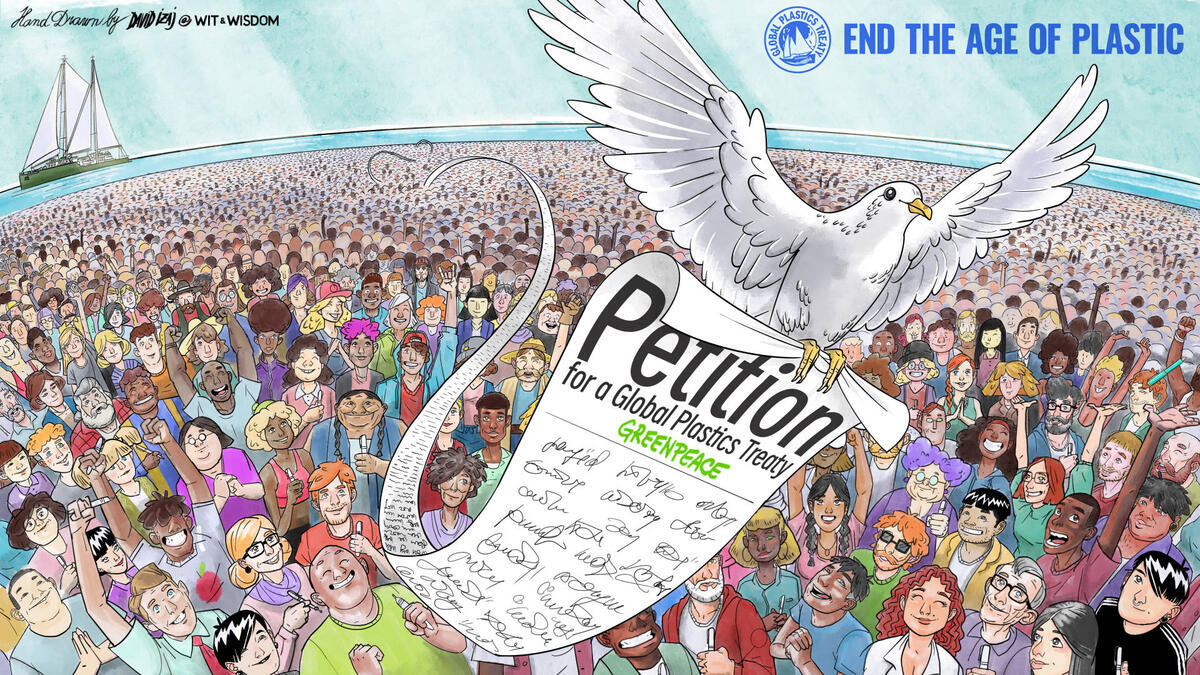 Dove Petition Illustration - Landscape version. © Greenpeace