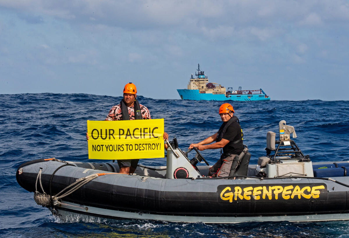 Protest against Deep Sea Mining in the Pacific. © Marten  van Dijl / Greenpeace