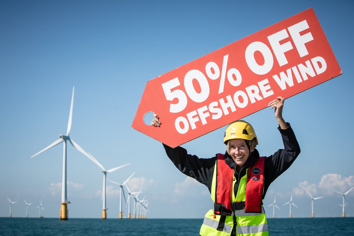 Actor Emma Thompson Supports Offshore Wind. © Will Rose / Greenpeace