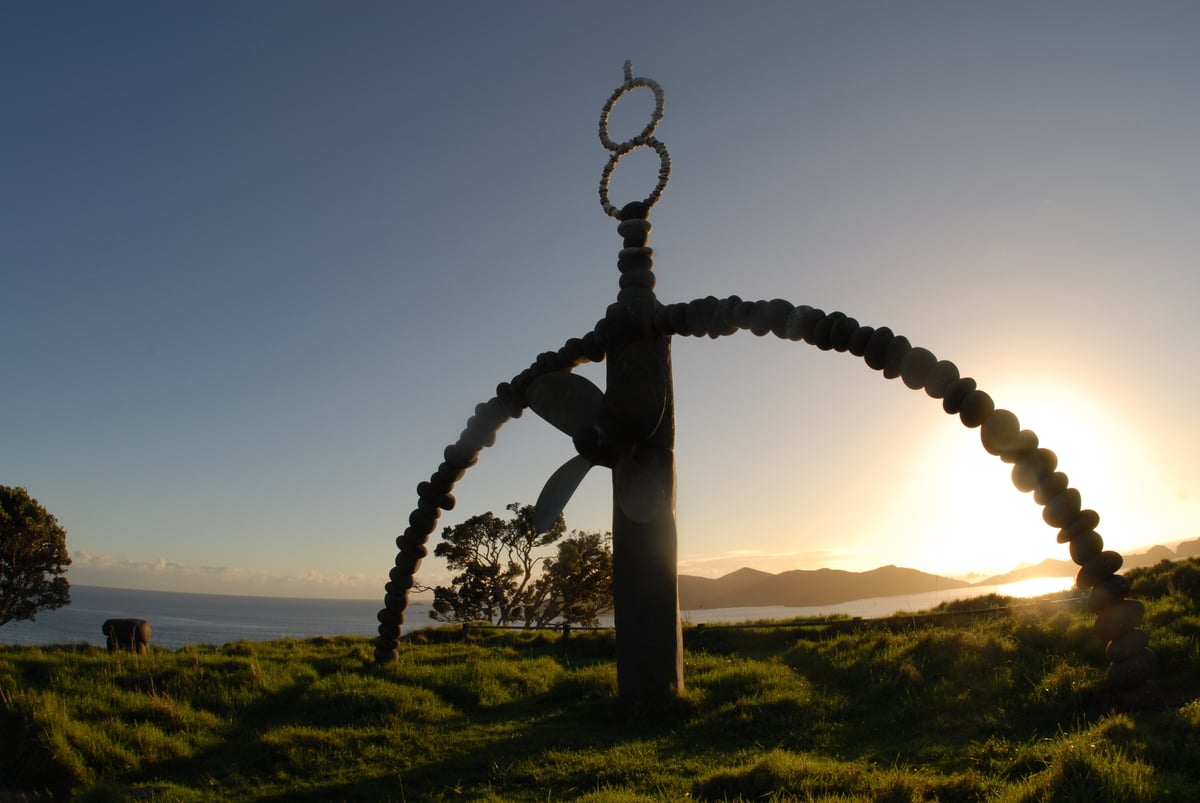 Rainbow Warrior Memorial at Sunrise. © Greenpeace / Roger Grace